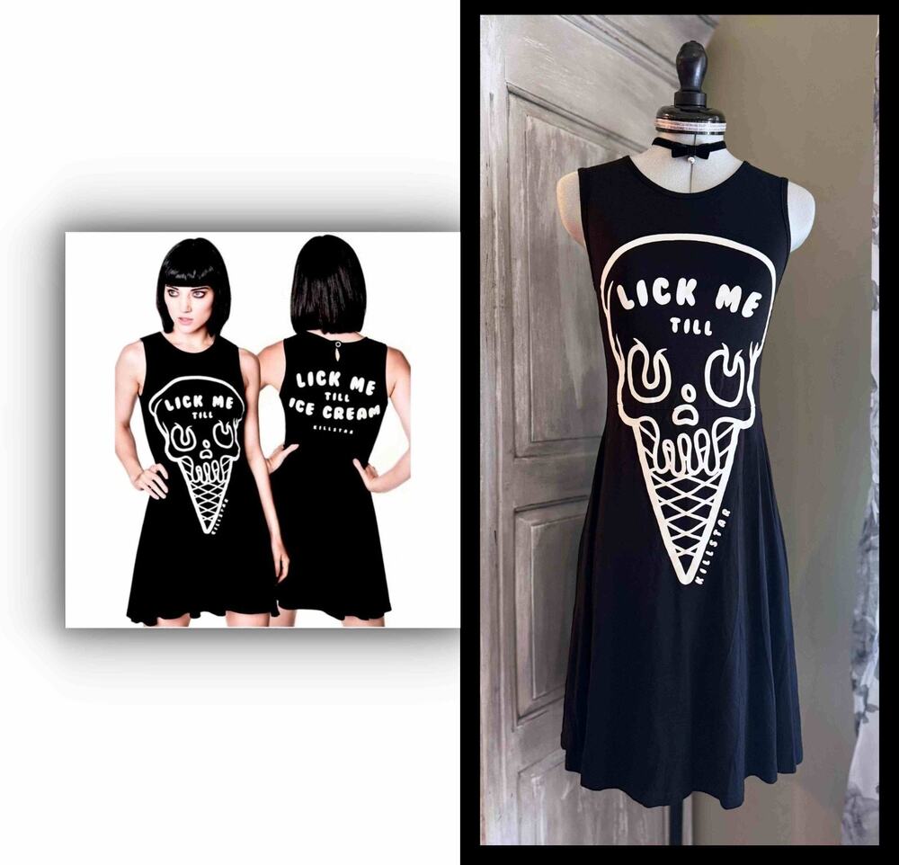 Killstar Kill Star iScream Skater Mini Dress Lick Me Till Ice Cream Size XS Goth